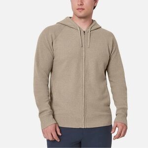 Modern Ambition Men's Zip-Up Hoodie Sweater in Light Beige